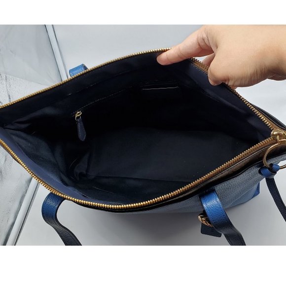 Coach May Tote with Signature Canvas Detail Blue - Picture 6 of 7